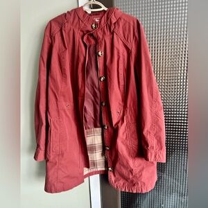 LL Bean 1XL- women’s anorak, utility jacket, chore coat, rust/ brick colour